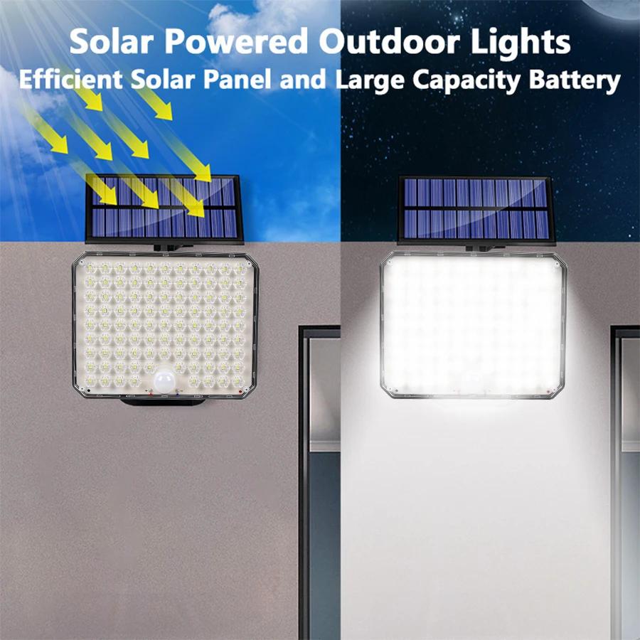 LED Split Solar Lamp 3 Lighting Mode Outdoor Decoration Sunlight Wall Light PIR Motion Sensor Waterproof Garden Garage Lamp