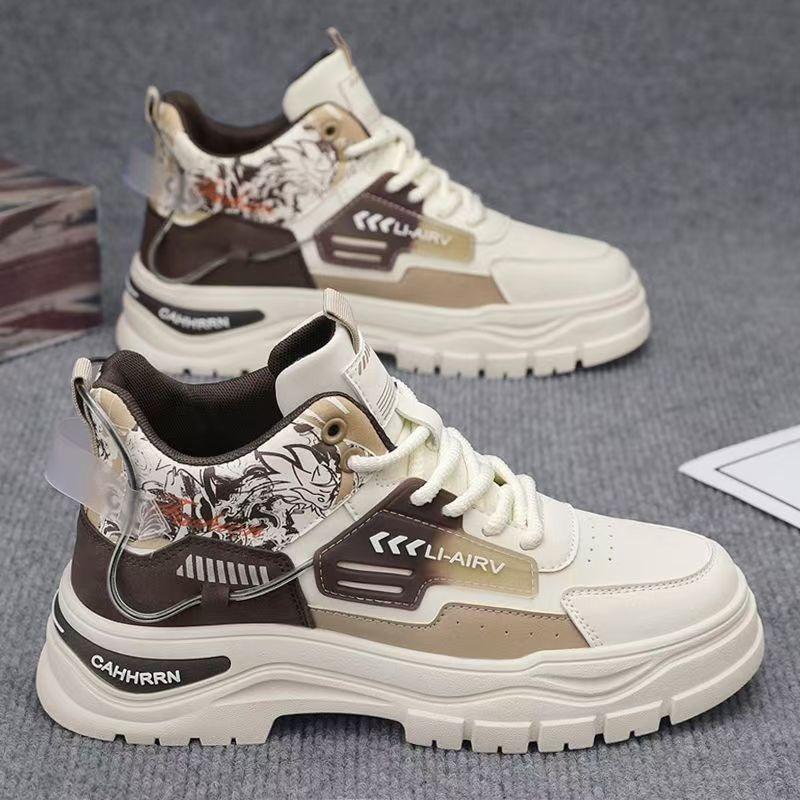 Martin boots men's autumn new high-top outdoor tooling shoes casual versatile men's trend flat platform trendy shoes