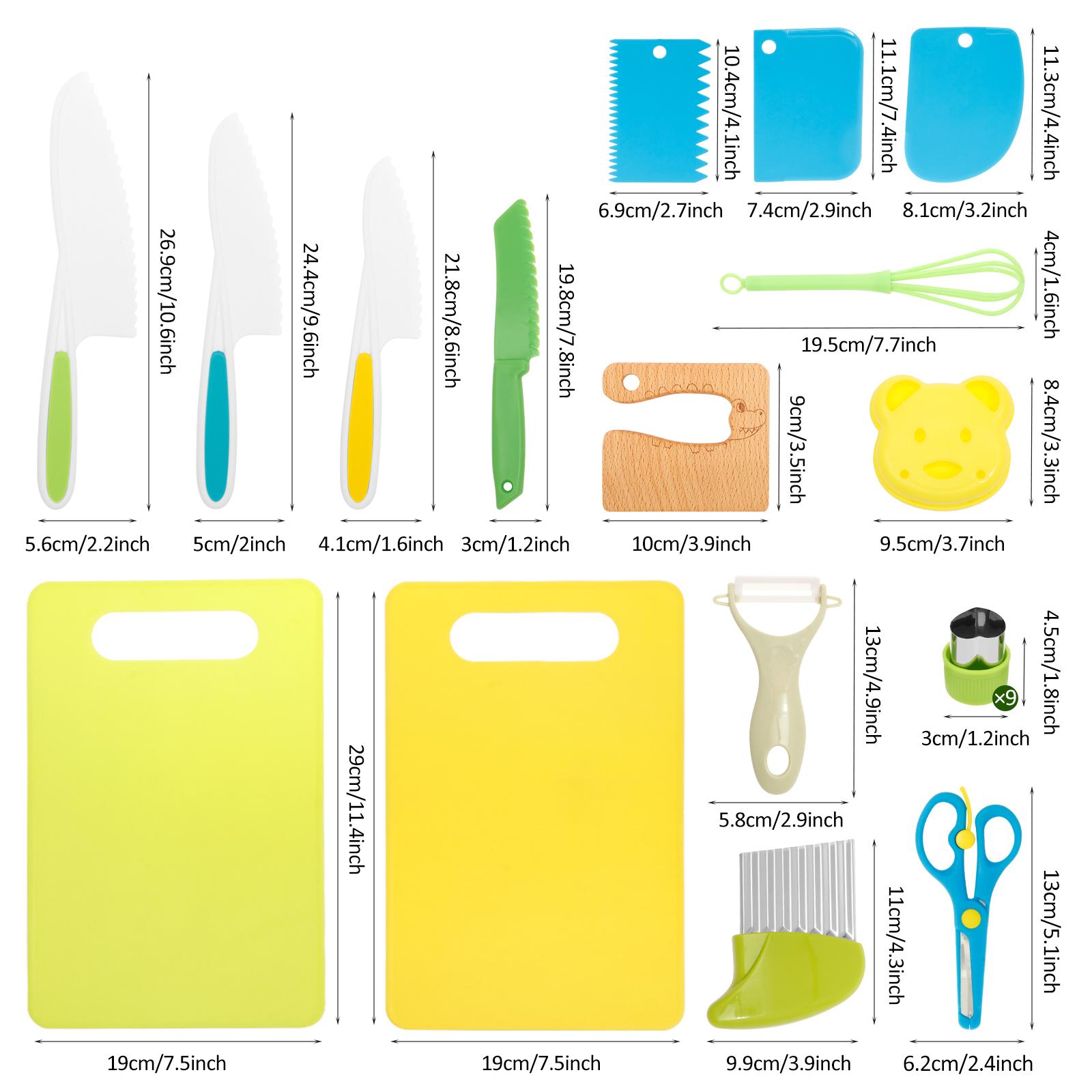 

Kids Kitchen Knife Set Montessori Kitchen Tools Cooking Set for DIY Plastic Kitchen Accessories Tools Toddlers Kids Safe Knives