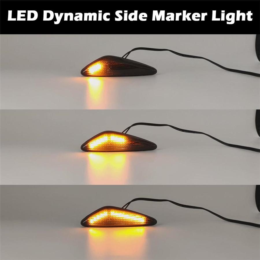 For Mazda MX-5 RX8 Front Side Marker Light Dynamic Sequential Amber LED Lamps x2