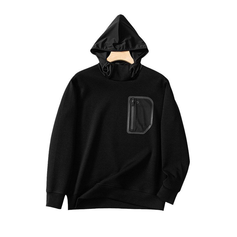 Space Cotton Air Layer Functional Workwear Sweatshirt Men s 2024 New Spring and Autumn Hooded Export Men s Sports Outwear Black S