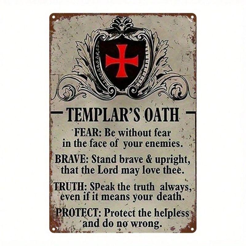 

Metal Poster Templar Knight Crusader Sword Vintage Wall Art Bar Decor