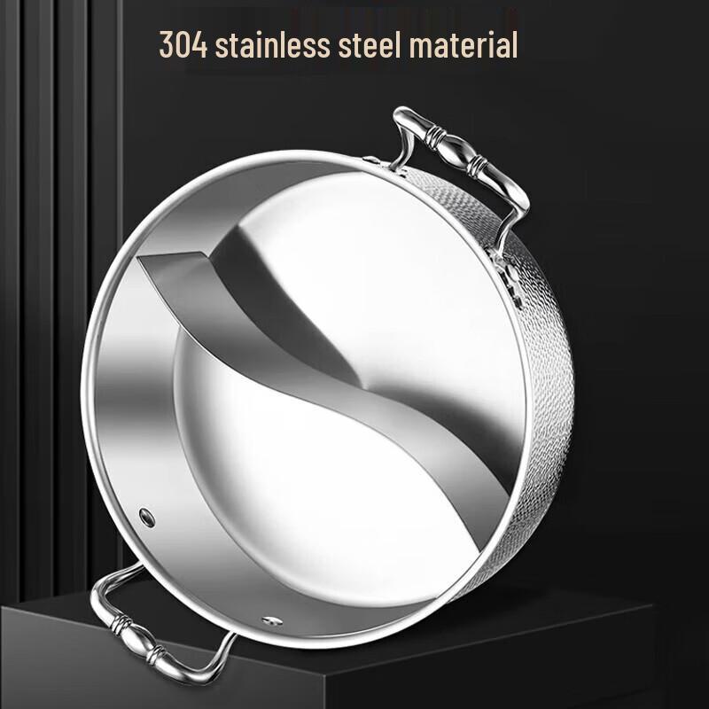 FATTBAO 304 Stainless Steel Hammered Hot Pot with Glass Lid