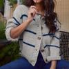 Long-sleeved Sweater for Women 2025 Autumn and Winter New Fashion Striped Loose Knitted Cardigan Jacket Top