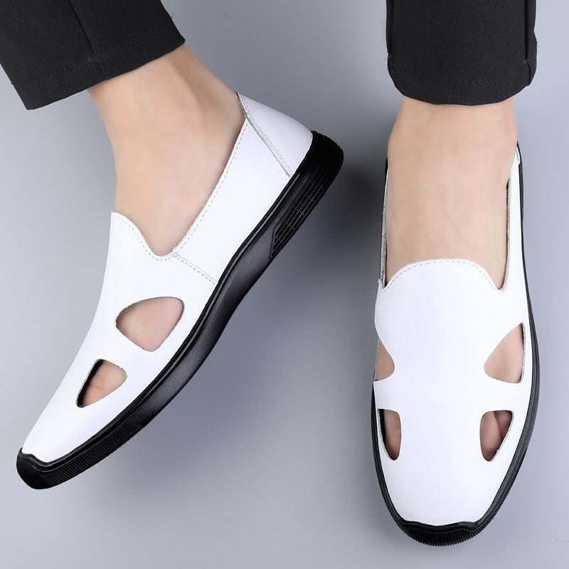 Vară Nou Pantofi Respirabili Bărbați Mocasini Slip on Pantofi de Condus Exterior Bărbat Sandale Clasice Piele Naturală Pantofi Casual Bărbați
