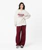 MOZMOZ Ghost Cloud Graphic Oversized Sweatshirt Oatmeal