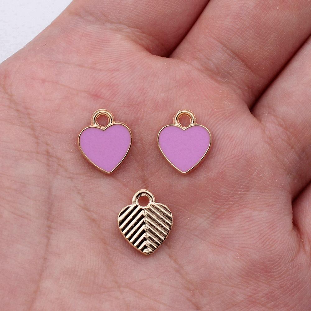 Charms Heart Enamel Pendants Wedding Jewelry Findings QC066