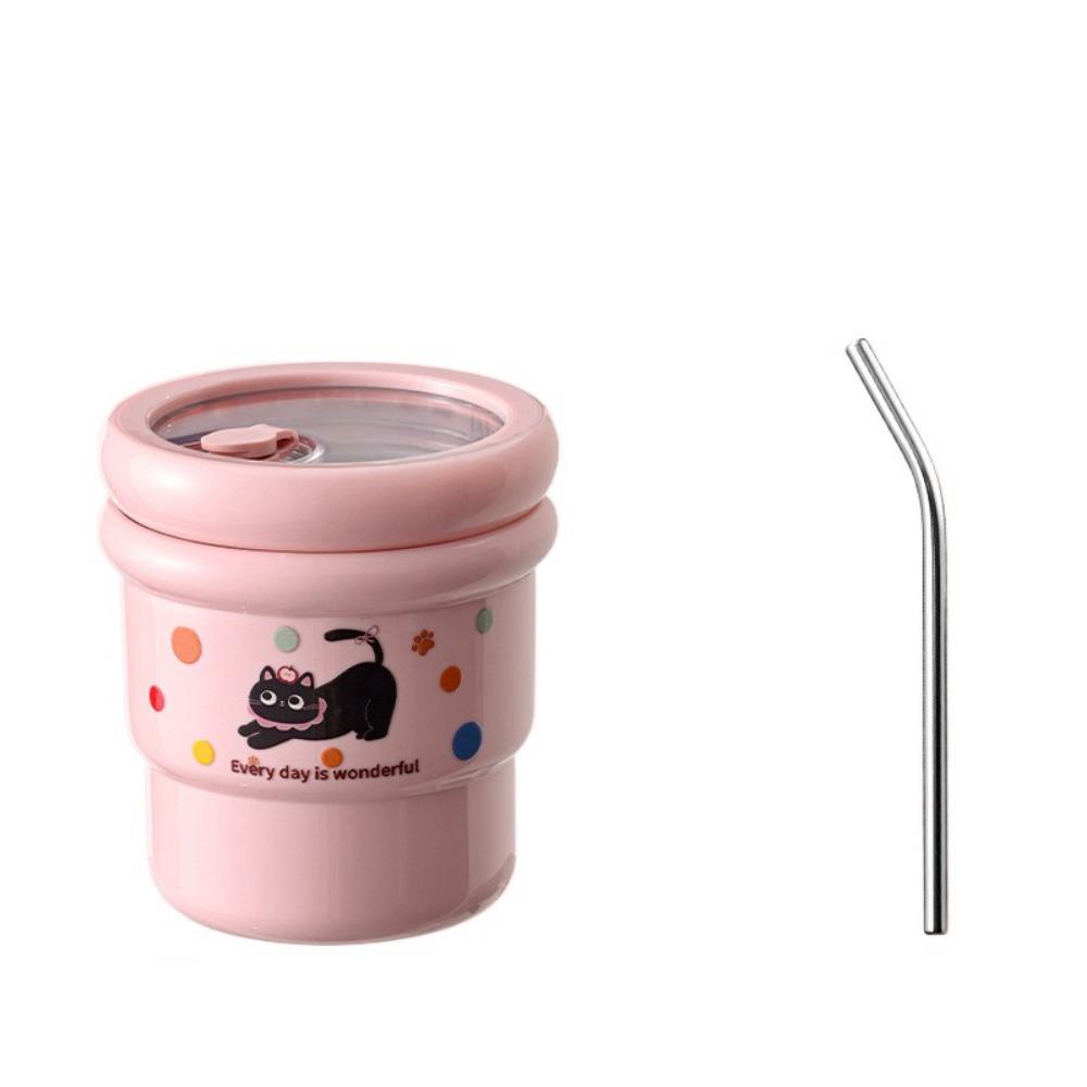 Cartoon Stainless Steel Mug Insulated Leakproof Drinking Cup Stylish Tea Cup  Gym