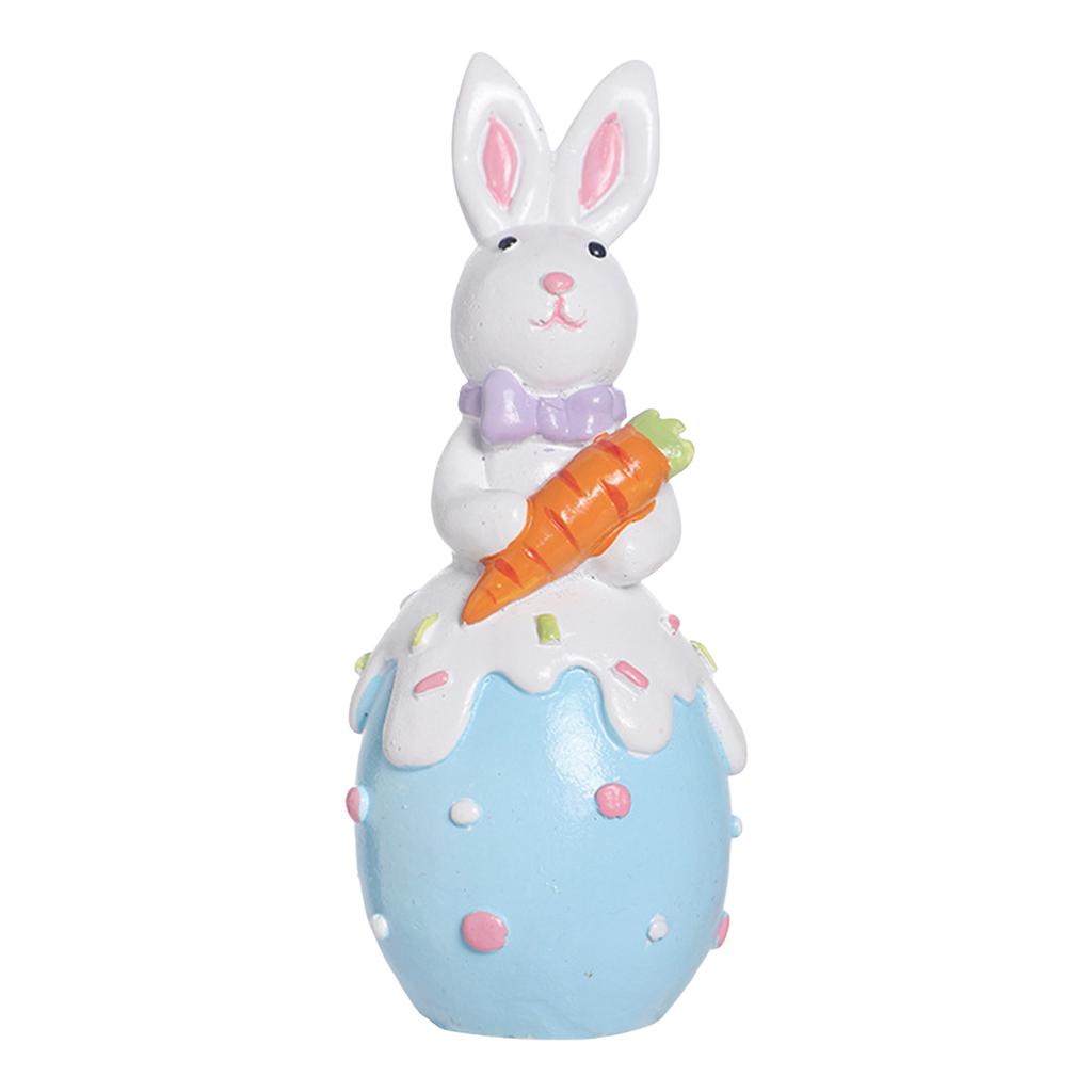Easter Resin Bunny Table Decorations with Egg Charming Rabbit Ornaments for Parties and Celebrations