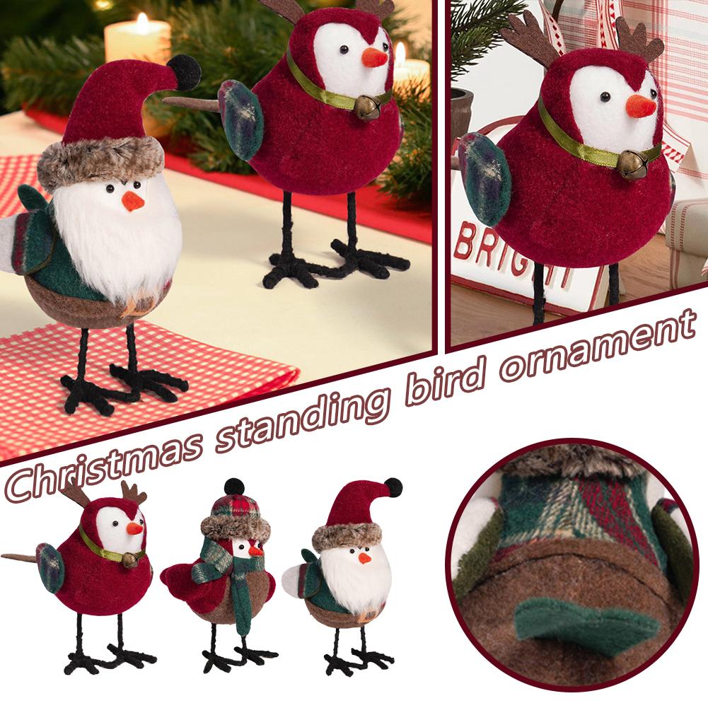 

2024 Christmas Cute Bird Creative Santa Claus Bird Bird Ornaments Holiday High Decoration Ornam J8I9 B-1pcs
