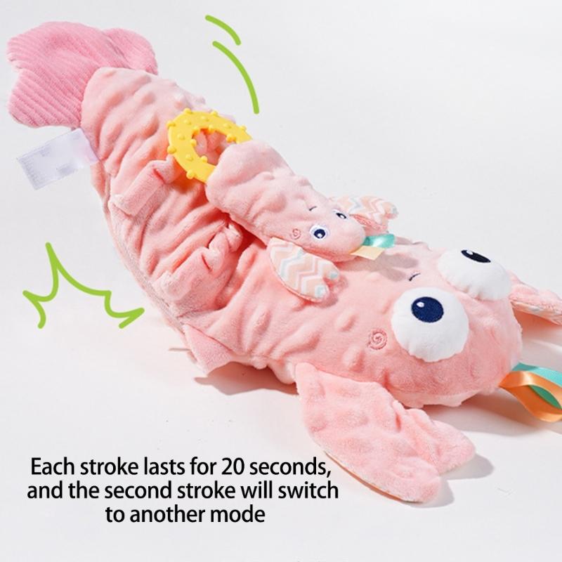 Newborns Baby Plush Animal Doll Cartoon Animal Tail Wagging Pillow Baby Soothing Toy 0-1 Year Infant Puzzle Toy