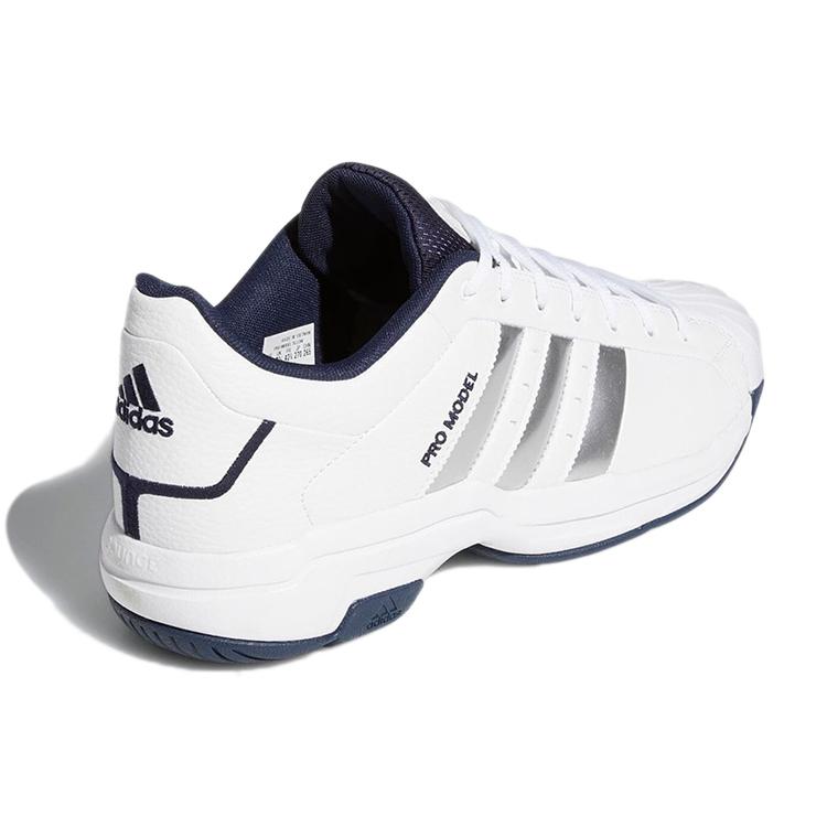 New Adidas Pro Model 2G Low 'White Silver Metallic Navy' H68051