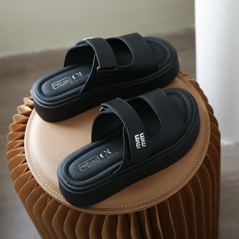 CRLAYDK Womens Slides Ladies Slip On Thick Sole Slippers for Summer Sandals Adjustable Straps Beach Walking Shoes