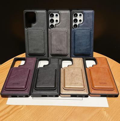 Samsung S25Edge/S24 ULTRA Pinshield Leder Anti-Fall Magnetische Kartenhalter Hülle