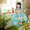 Girls' Green Winter Elf Princess Dress - Puff Skirt & Sweater Combo