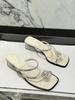 2025 Fashion summer women's sandals outdoor crystal open-toe shoes thick heel elegant and comfortable slippers beach flip-flops
