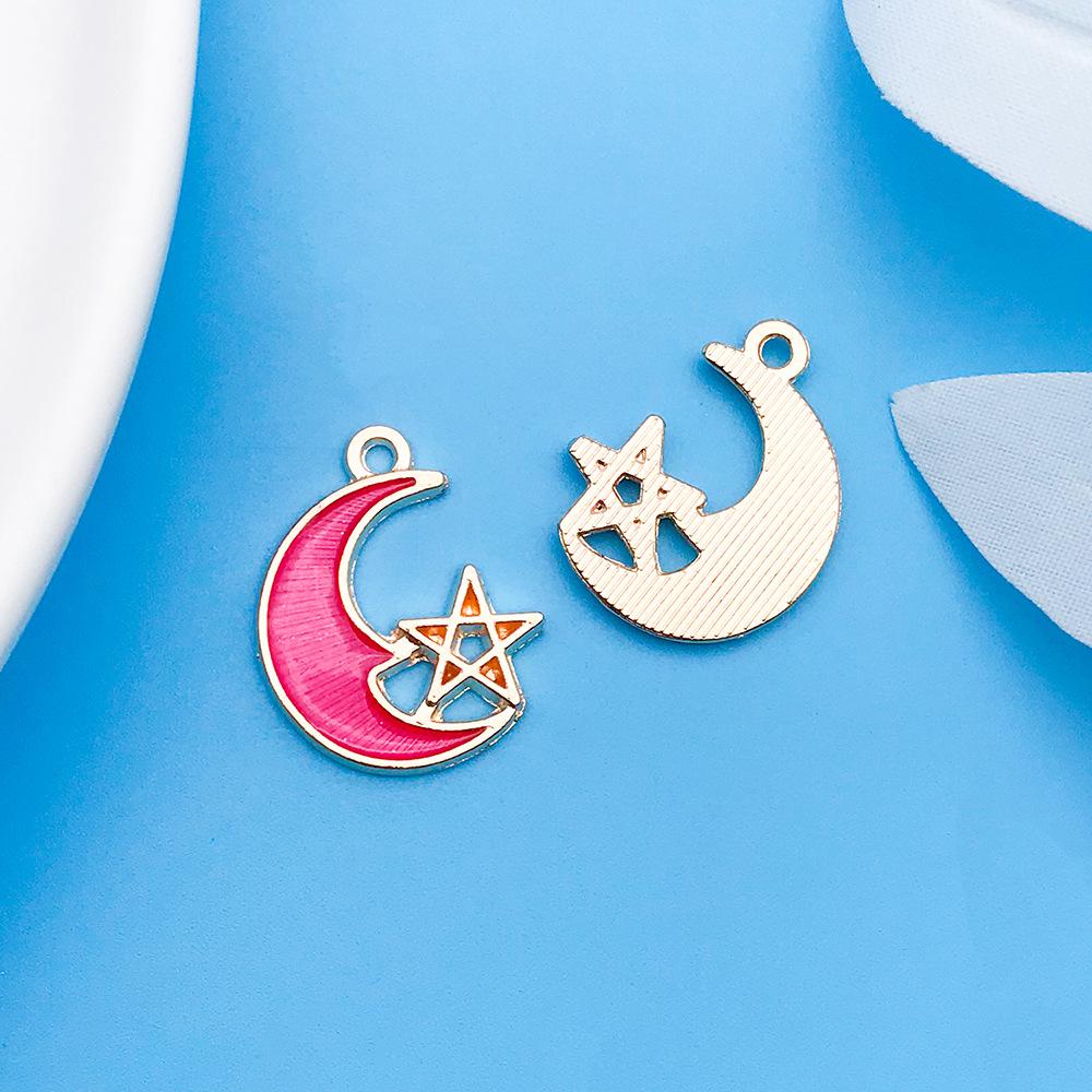 30 Cartoon Alloy Jewelry Pendants: Rose Red Drip Oil for DIY Bracelet and Handbag Accessories
