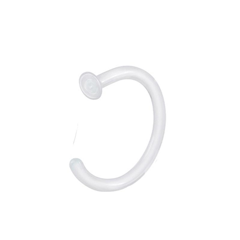 Transparent Color Glass C-Shaped L-Bend Nose Stud Ring - Invisible Curved Bar Nose Jewelry