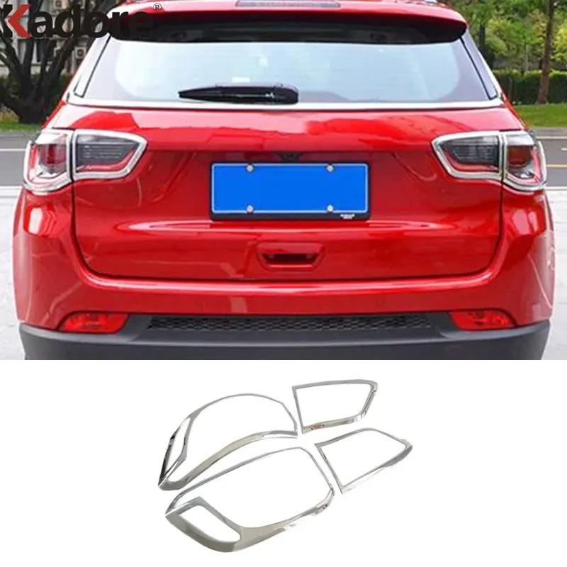 For Jeep Compass 2017 2018 Chrome Car Rear Tail Light Lamp Cover Trim Taillight Frame Trims Accessories