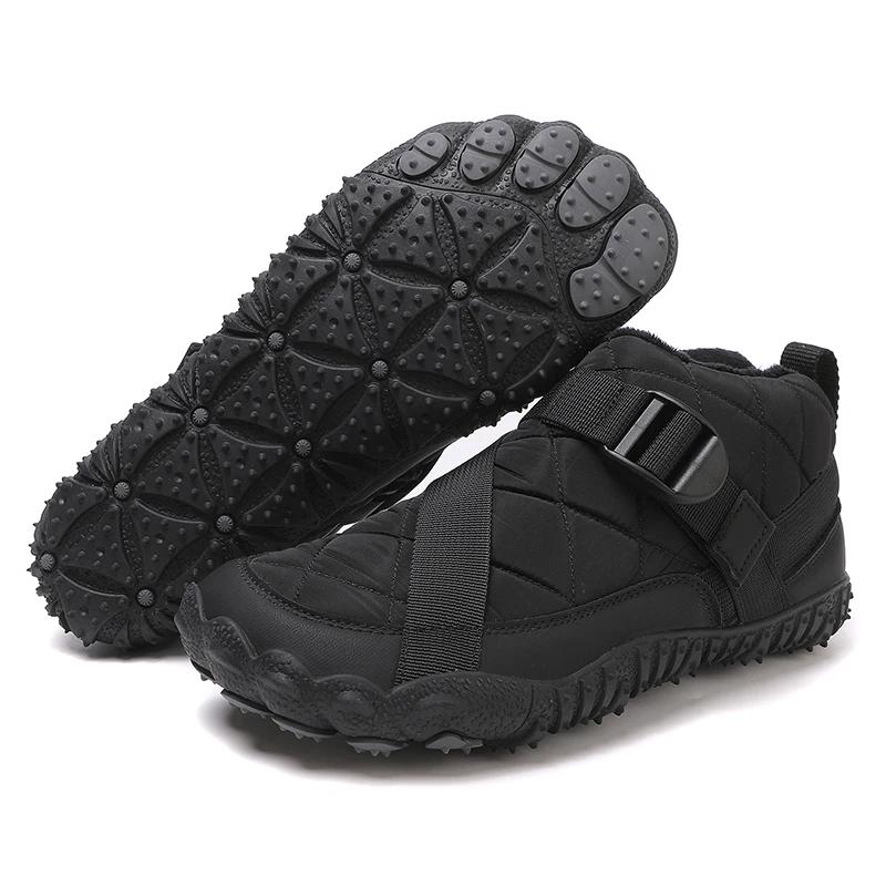 

Зимние Унисекс Ботинки Уличные Нескользящие Ботинки для Походов Плюшевые Теплые Снежные Ботинки Зимняя Пара Хлопковая Обувь Мужские Женские Зимние Ботинки Ботас 36 чёрный