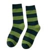 Green Striped Socks for Women's Autumn and Winter Trendy Socks In A Color-blocked Style. Wear Mid-calf Socks for Women