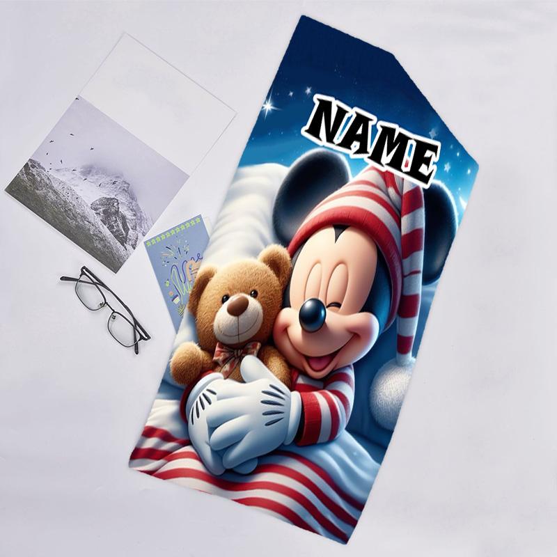 1pc Mickey3 Beach Towel with Custom Name, Beach/Swimming/Bath/Picnic/Camping Towel, Suitable for Seaside Beaches