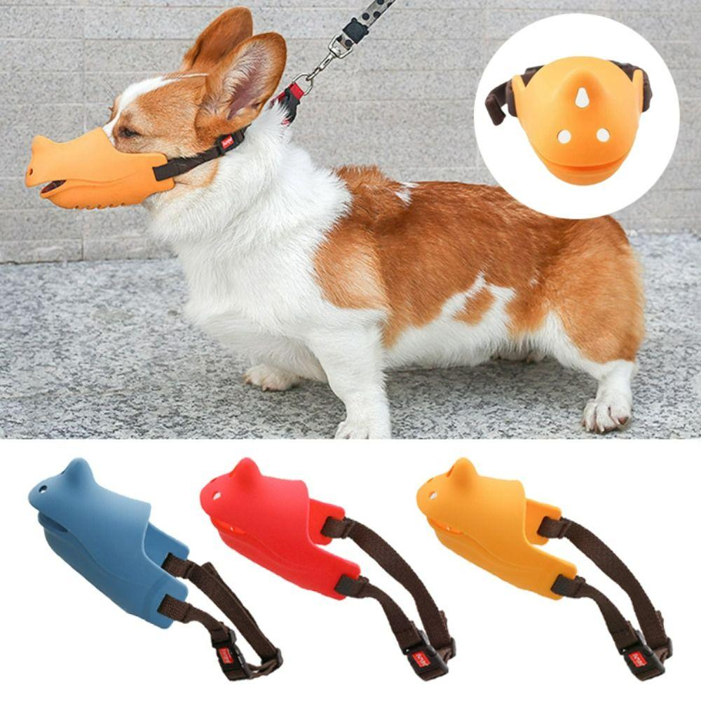 

Rhino-shaped Dog Muzzle Anti-barking Dogs Mouth Blocking Tool Comfortable Dog Mouth Mask Labrador Blue-S