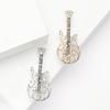 Versatile Rhinestone Alloy Guitar Brooch for Women's Suits and Cardigans
