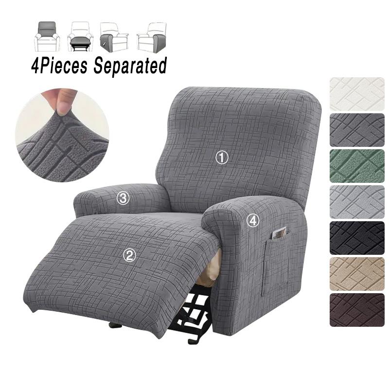 

Nordic Jacquard Recliner Sofa Covers Elastic Split Armchair Chair Cover 1 Seater Anti-dirty Sofa Protector for Living Room Home 1 Seat (4pcs)