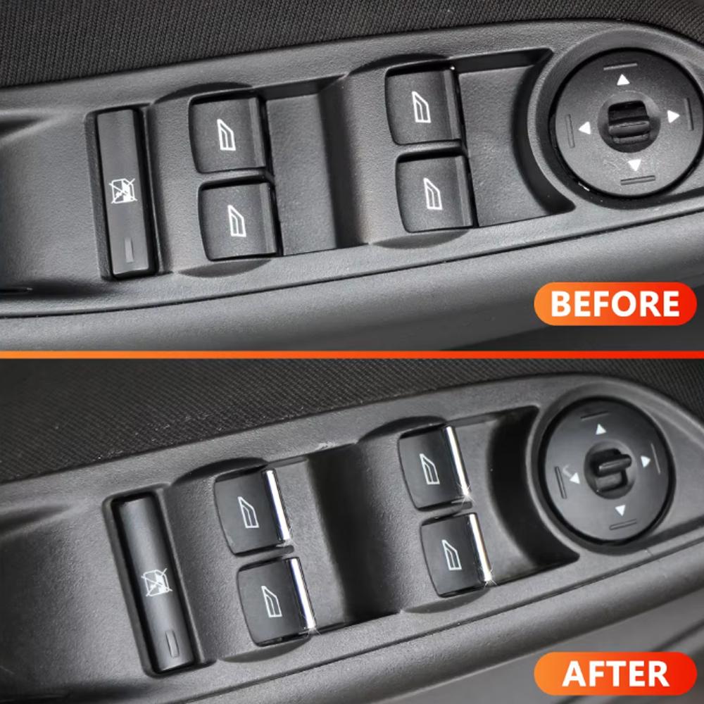 ABS Chrome Window Lifter Button Cover Trim for Ford Focus 2 3 MK2 MK3 2005 - 2018 Panel Sticker Car Accessories
