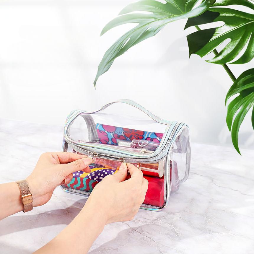 Makeup Bag, Instagram Style, Large Capacity, Portable Travel Wash, Rinse Cosmetics, Transparent Storage Bag, Lightweight Design, Reusable