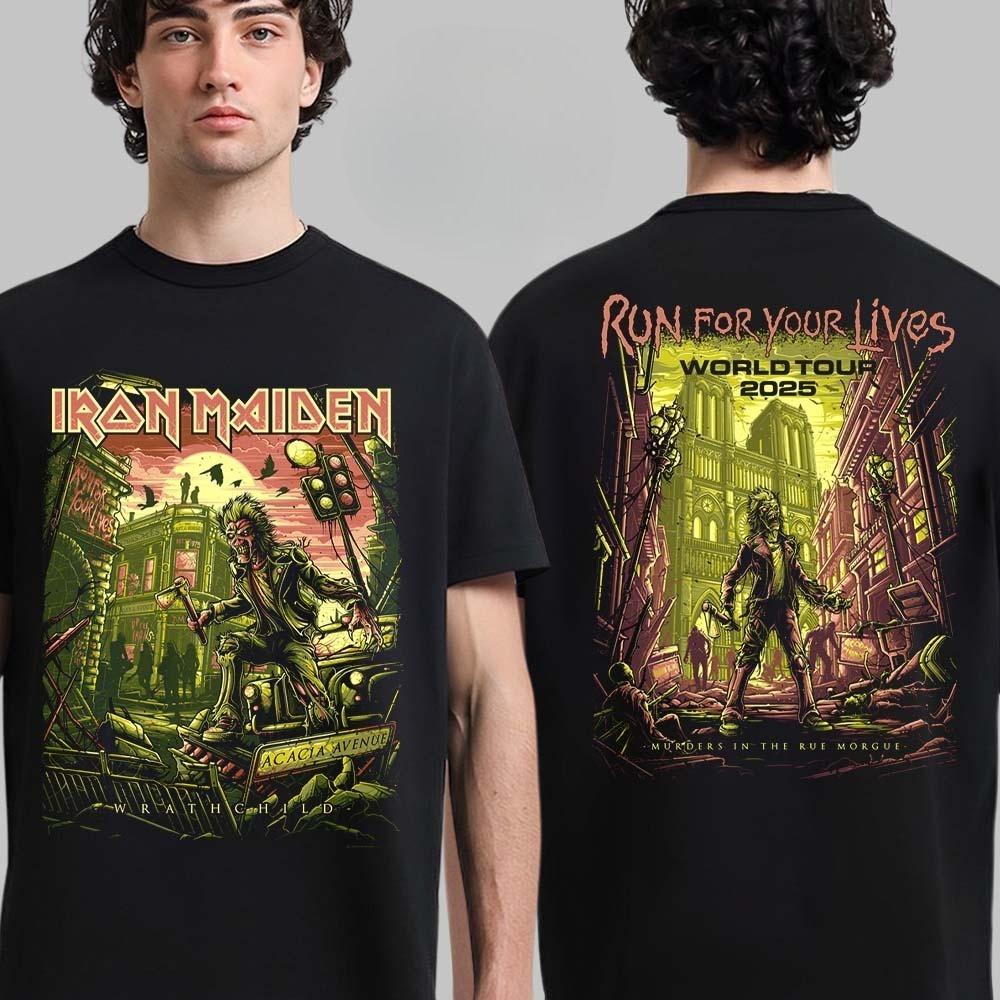 Iro Maiden Run for Your Lives World Tour 2026 Italy Event Tee Eddie In Padova Italy At Stadio Euganeo On July 13 2026 Two Sided