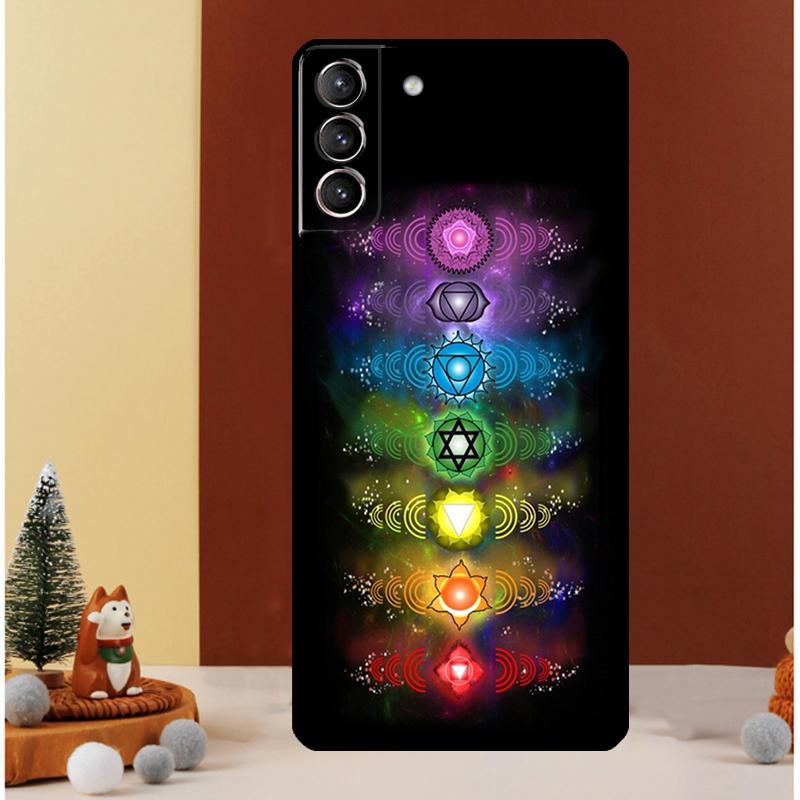 Mandala Chakra Yoga Case For Samsung Galaxy S22 S23 S24 Ultra Note 20 10 Plus S8 S9 S10 S20 FE S21 FE Cover