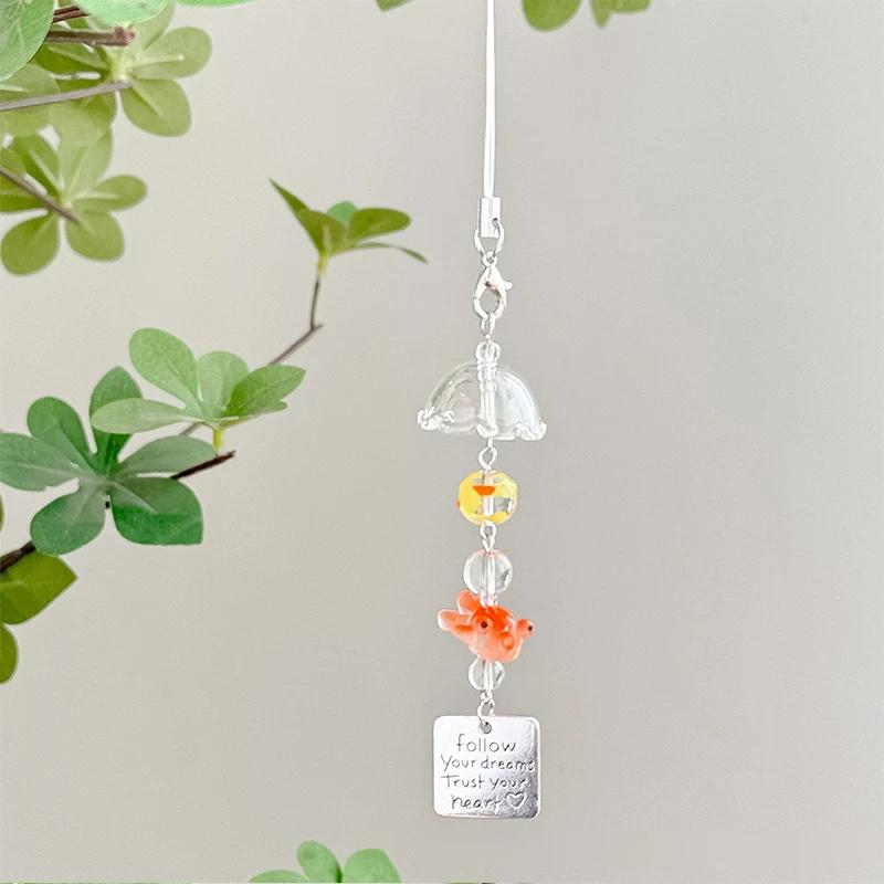 

Wind Fish Wind Chime Mobile Chain Cute Koi Carp Bag Pendant Goldfish Dream Handmade Bead Pendant Premium Durable