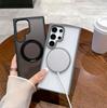 Samsung S24 Ultra Transparent Protective Phone Case with Rotating Magnetic Stand