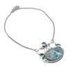 Natural Republic Larimar, Topas 925 Sterling Silber Schmuck Halskette 18" ASN-6040