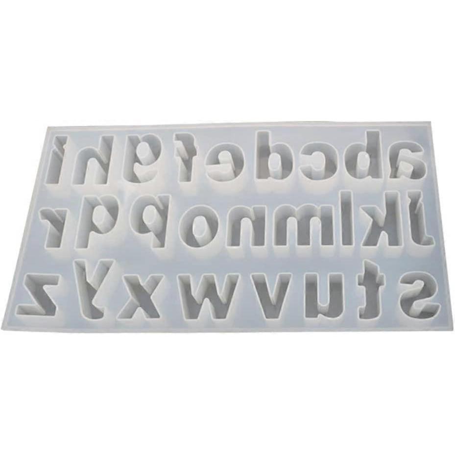 Lowercase Letter Resin Moulds, 26 Resin Alphabet Mould DIY Crystal Epoxy Mold Mirror Handmade Pendant Creative Jewelry