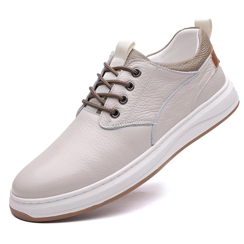 Trendy Brand Men's Leather Casual Shoes Outdoor Oxford Shoes Simple Versatile Men's Business Work Shoes Commuting Daily