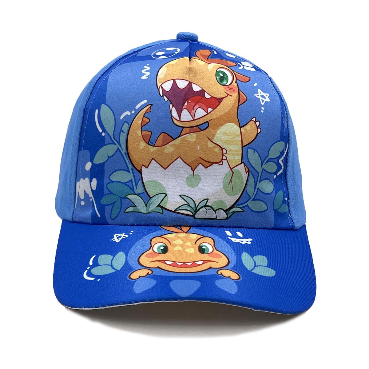 Eggshell Dinosaur Cartoon Peripheral Printing Children S Baseball Cap Wide Brim Spring Summer Cartoon Sun Hat Adjustable