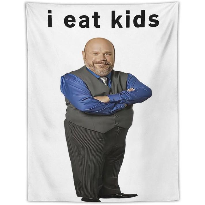 BionZax Bertram I Eat Kids Vertical Wall Tapestry for Bedroom, College Dorm Or Living Room 30 x40 , Funny Meme Tapestries Hanging for Home Decor