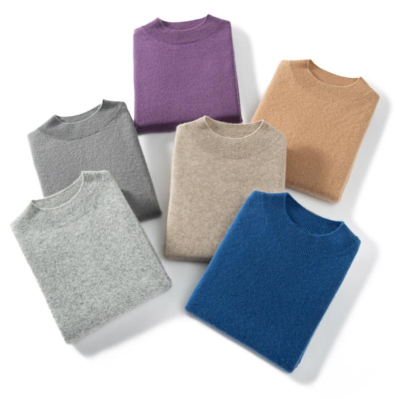 New cashmere sweater semi-turtleneck bottoming pullover sweater cashmere knitting