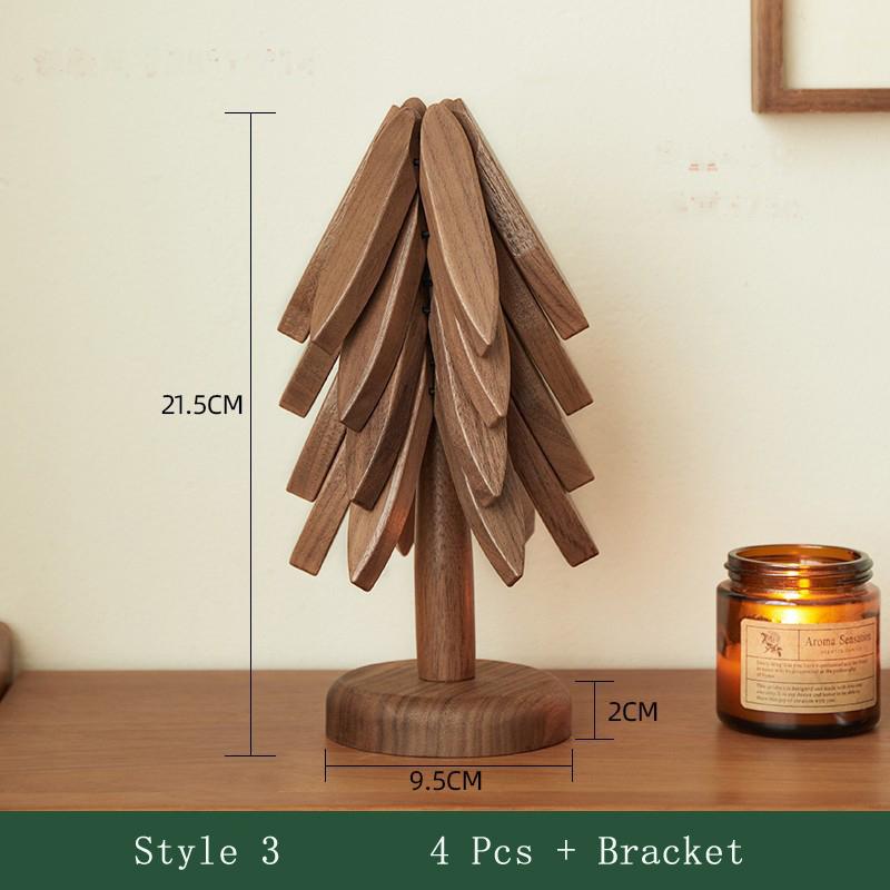 Walnut insulation mat Solid wood small tree coaster One tree anti-scalding placemat Log tea tray cute desktop decoration