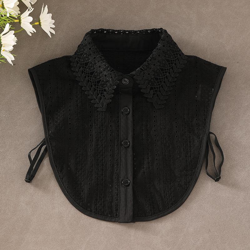 New Fake Collar Shirt Women White Lapel Ruffles Stand False Collar Woman Girls Detachable Collar Lace Removable Half Shirt
