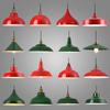 Vintage Hong Kong Industrial Red Hot Pot & BBQ Restaurant with Nostalgic Green Chandelier
