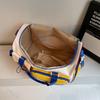 New contrasting color travel bag, fitness sports shoulder bag, large-capacity swimming, wet and dry separation, pull rod luggage bag