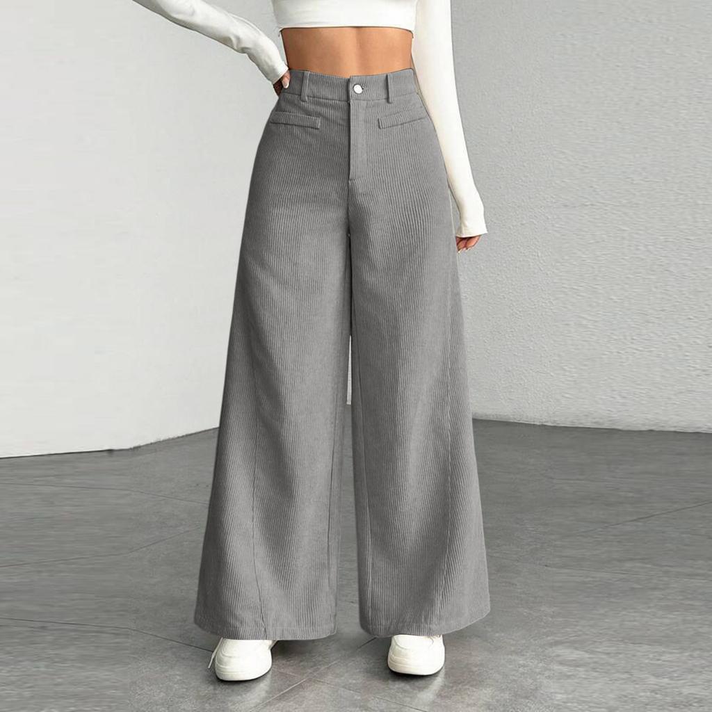 Women's New Wide Leg Pants, Loose Fit Straight Leg Casual Trousers, European Comfortable Everyday Wear