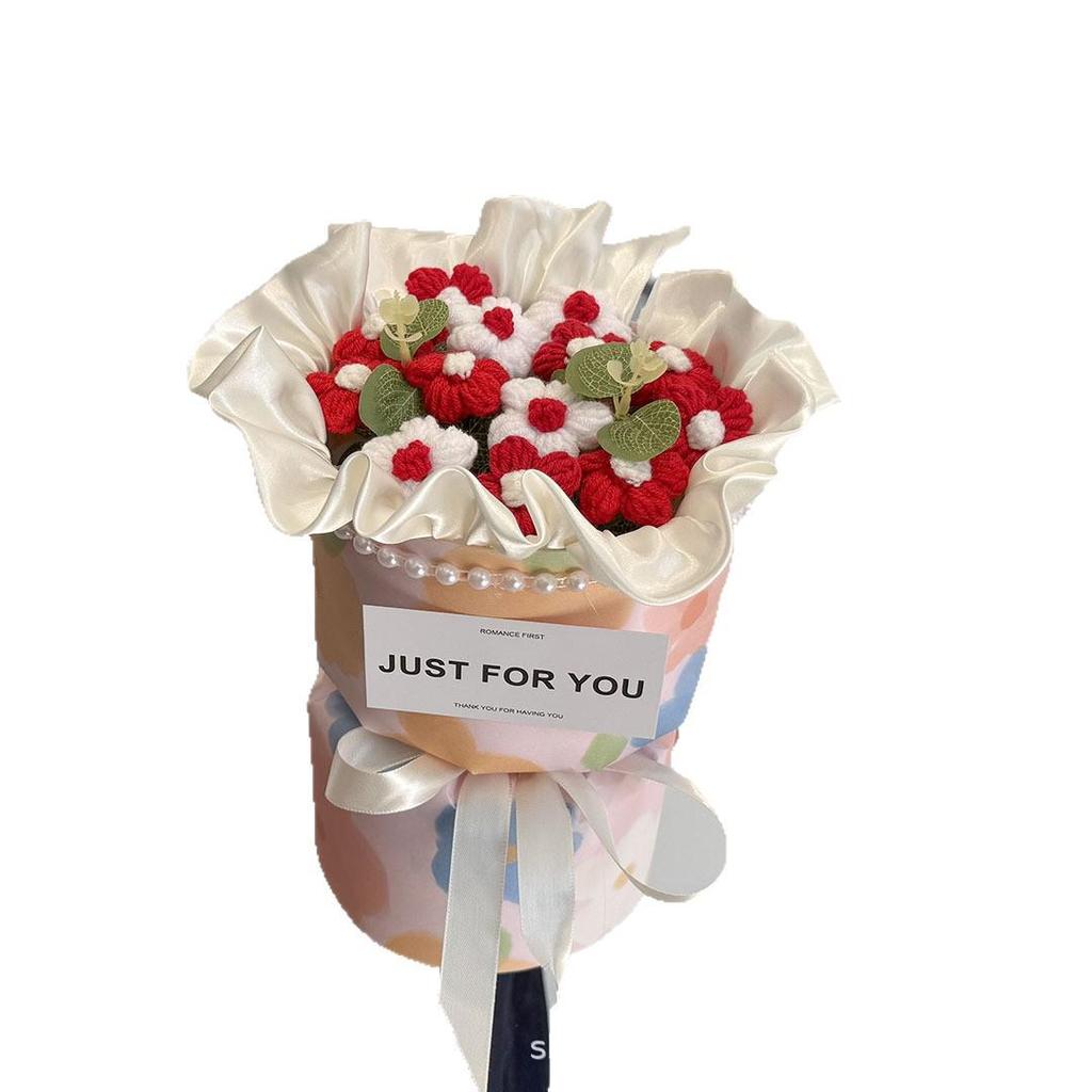 Handmade Knitted Wool Rose Bouquet – Creative and Fragrant Gift for Bestie's or Girlfriend's Birthday