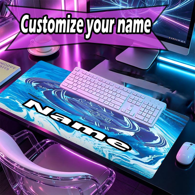 Custom Name Personalized Manchester City FC Pattern Mousepad, Laptop PC Desk Mat, Decorative Desk Mat for Home Keyboard Pad Gift