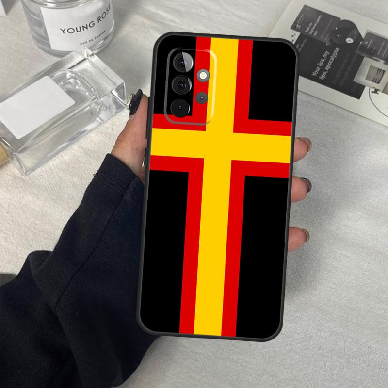 Custodia a Striscione con Bandiera Tedesca Per Samsung Galaxy A55 A35 A15 A52 A32 A12 A16 A26 A36 A56 A53 A33 A13 A14 A34 A54 A17