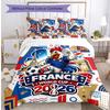France Football Bedwäsche Set 3-teilig Gemütliches Atmungsaktives Bettbezug Set als Einweihungs-Urlaubsgeschenk